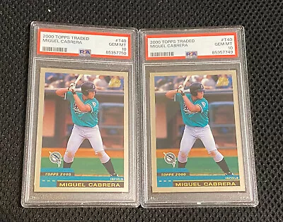 (1) 2000 Topps Traded Miguel Cabrera RC Rookie PSA 10 GEM MINT QTY • $349.99