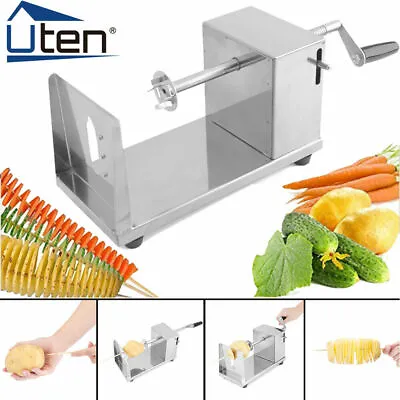Potato Fruit Twister Spiral Chip Cutter Stainless Steel Slicer French Fries • £14.99
