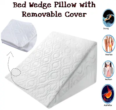 Wedge Pillow Bed Rest Cushion Acid Reflux Orthopaedic Back Leg Support UK Foam • £26.95