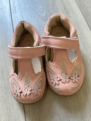 Girls Toddler Shoes Pink Unicorn First Walker Infant Size 4 • £3.99