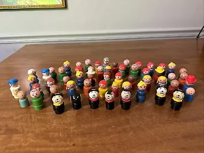 Lot Of 57 Vintage Fisher Price Little People Figures Dog Boy Girl Dad Mom Cowboy • $89.99