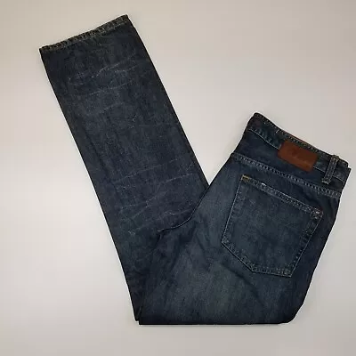 Converse One Star Jeans Mens 36 X 32 Blue Vintage Straight Denim Distressed Zip • $15.88