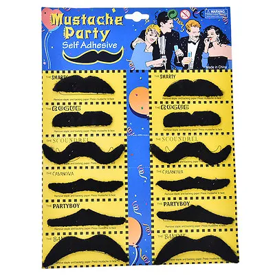 12pcs/set Costume Party Halloween Fake Mustache Funny Fake Beard  WhiskeODC_-_ • $6.56