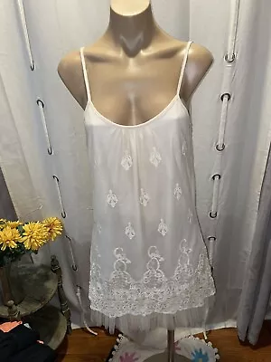 Anthropologie A'reve Boutique Ivory/Cream Lace/Ruffle Sleeveless Lined Dress  S • $19.99