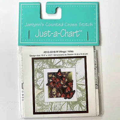 Janlynn's Just-a-Chart WINGS Counted Cross Stitch Pattern Butterfly Monarch • $8
