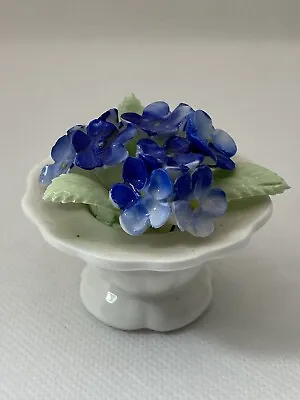 Vintage Golden Crown E&R Ebeling Reuss Miniature Porcelain Vase Violets Flowers • $23.87