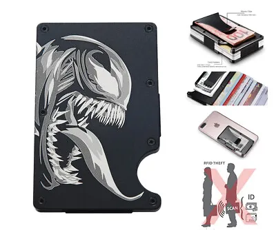 Marvel Venom RFID Blocking Money Clip Aluminum Metal Credit Card Holder Wallet • $22.99