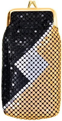 Black Gold Silver Soft 4mm Metallic Mesh Cigarette Case Purse W/ Lighter Pocket • $18.99