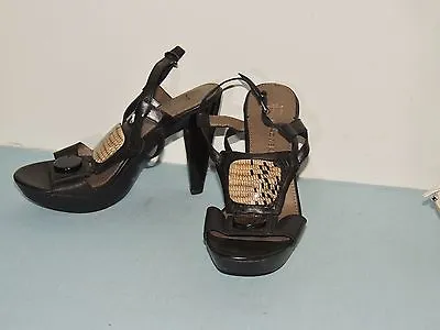 Gorgeous B MaKowsky Black Strappy Heels / Platforms Unworn 7 1/2 M • $12