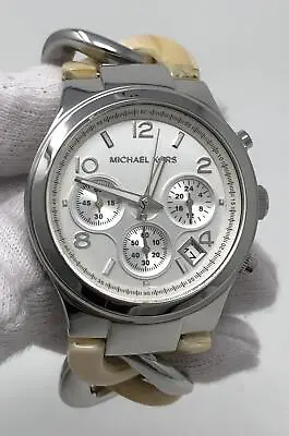 Michael Kors Runway Twist Chronograph Silver Dial Women's Watch MK4263 SD9 • $49.95