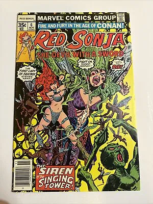 Red Sonja #6: “The Singing Tower!” Newsstand Marvel 1976 FN- • £6.49