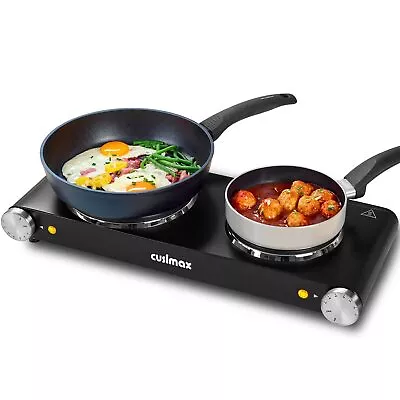 Double Hot Plates Electric Burner 1800W Countertop Cooktop With Adjustable Te... • $60.46