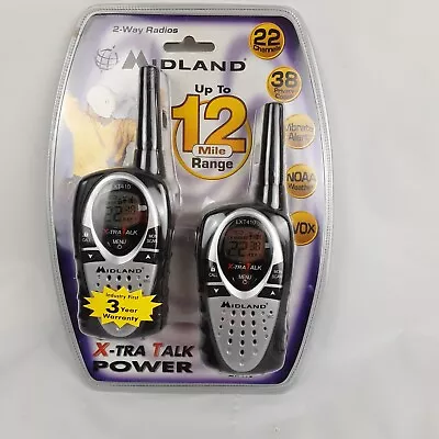 Midland Walkie Talkies LXT410 12 Mile Range 22 Channels New • $23.79