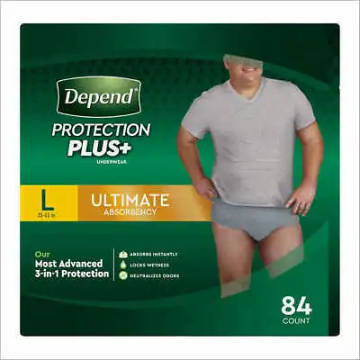 Depend FIT-FLEX Underwear For Men Size: Large - 84Ct - Free Shipping! • $60.88