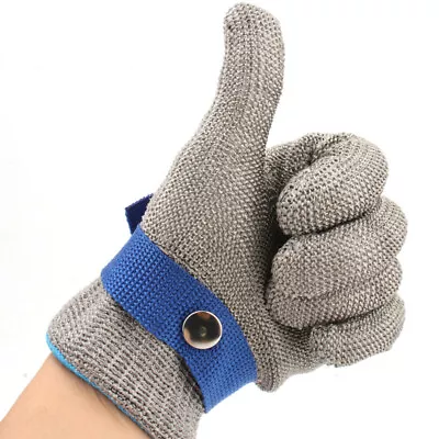 Cut Proof Glove Stainless Steel Metal Mesh Stab Resistant Butcher Safety Gloves • £8.34