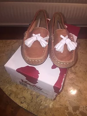 Brand New In Box Venettini Loafers Brown With White Tassel Boys Size 25 • $59.99