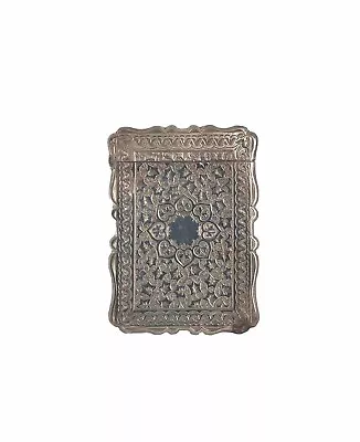 Sterling Silver Victorian Card Case Ornate Design Birmingham Hallmark 1900 • $159.50