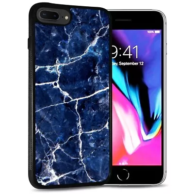 ( For IPhone 7 Plus ) Back Case Cover AJ12508 Dark Blue Marble • $9.99