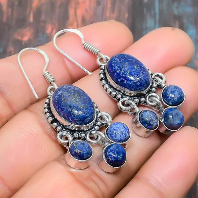 Lapis Lazuli Gemstone Handmade Gift Jewelry Earring 1.77  I481 • $5.99