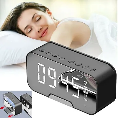 $22.63 • Buy Digital Alarm Clock FM Radio Bluetooth Speaker Wireless Night Light LED Display