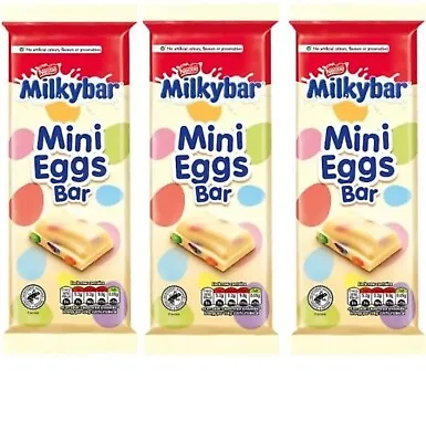 Milkybar Mini Egg Chocolate Block Bar Bundle (3 Pack 100g Each) | UK Dispatch • £9.99