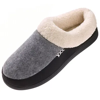 Mens Warm Memory Foam Slippers Comfortable Slip On House Shoes Indoor Outdoor  • $19.79