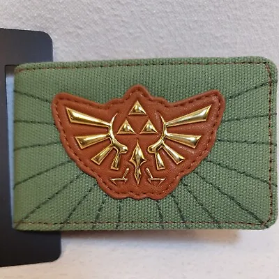 Legend Of Zelda Wallet Hyrule Metal Badge Canvas Money Clip BIOWORLD Nintendo • $22.95