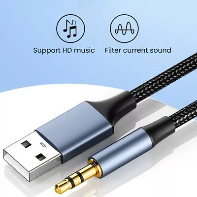USB A To 3.5 Jack Headphone USB To 3.5mm Male To Male Audio Cable Aux Line • $10.14