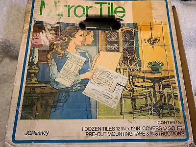 Vintage Box Of 12 JC Penny Mirror Tiles 12  X 12  • $39.99