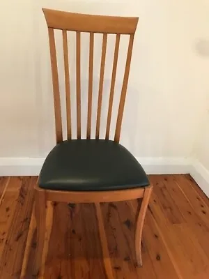 $250 • Buy 8 Dining Chairs. Solid Wood, Leather Seat, Brown
