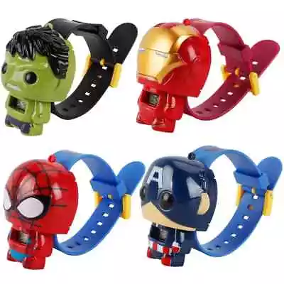 Superhero Comic Kids Digital Wrist Watch Boys Girls Toy Gift Cartoon Adjustable • $8.41