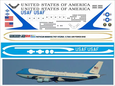 1/144 PAS-DECALS Boeing 747 VC-25A Air Force One  • $20