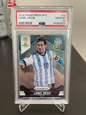 2014 Panini Prizm World Cup Soccer #12 Lionel Messi Argentina PSA 10 GEM MINT • $164.99