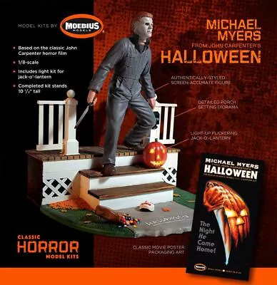 Halloween Michael Myers 1/8 Model Kit With LED Lights IN STOCK /SEALED 062PL01 • £40.46