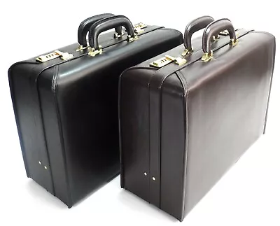 Faux Leather Pilot Case Business Laptop Travel Flight Briefcase Hand Luggage Bag • £56.99