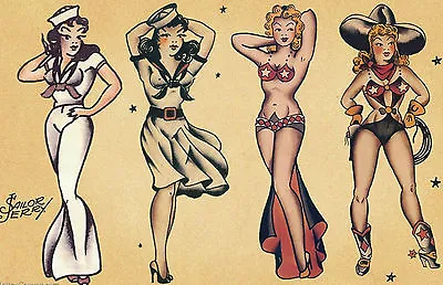 Sailor Jerry Girl Tattoo A4 Poster Print Art- Sjg01 • £3.99