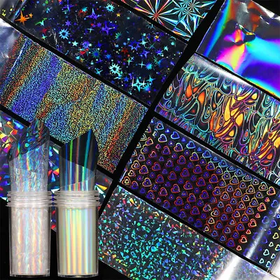 Holographic Nail Foils Transfer Decals Water Ripple Love Heart Nail Art Stickers • $3.39
