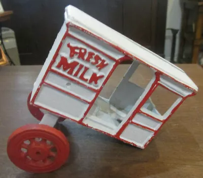 Vintage Cast Iron Fresh Milk Wagon Horse Drawn Carriage Attachment Painted • $8