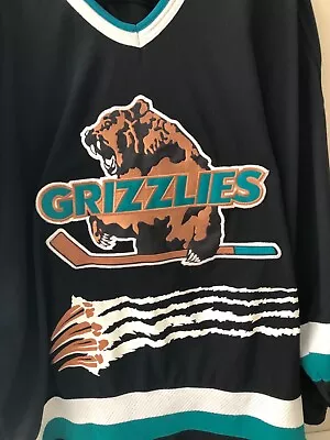 Vintage Decunct UTAH GRIZZLIES Ihl Minor League Hockey Jersey Sz Xl • $149.98