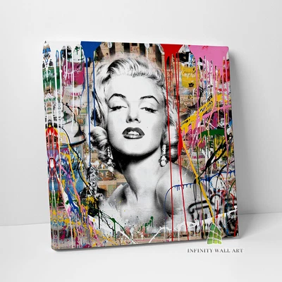 £8.97 • Buy MARILYN MONROE Graffiti Canvas Art Wall Art Print Picture Banksy Canvas -D347