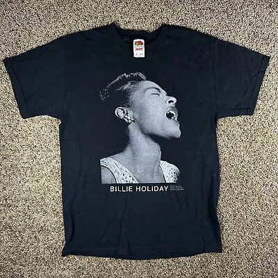 Vintage 90s 1997 Billie Holiday Jazz Singer Singing Portrait Graphic T Shirt Tee • $59.99