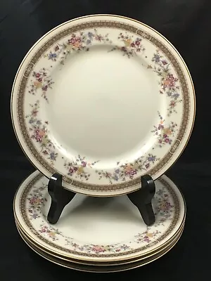 4 Mikasa Marquette Grande Ivory (L5503) 7 1/2  Salad Plates Flowers • $33.99