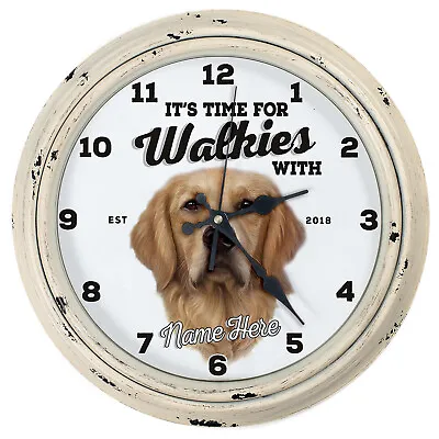 Personalised Kitchen Clock Retriever Round Wall Hanging Dog Home Gift DC22 • £22.95