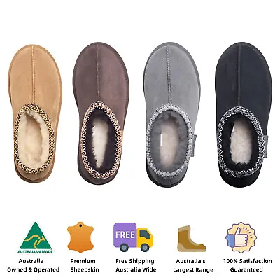 Australian Made UGG Slippers Women Men Premium Sheepskin Wool Ankle Tassie Boots • $68.99