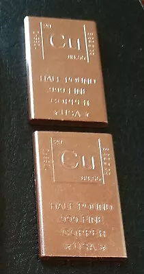 10 Half Pound Copper Bars .999 PURE SOLID COPPER BARS Cu 5 POUNDS TOTAL   • $110