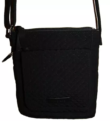 VERA BRADLEY QUILTED MINI HIPSTER  CLASSIC BLACK White Interior Nice! (ToteP) • $24.99