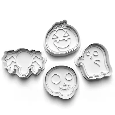 $4.99 • Buy Halloween Spooky Cookie Cutters - Gingerbread And Embosser Fondant Cutout