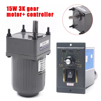 110V AC Gear Motor AC Electric Motor Variable Speed Controller 1:10 125RPM 15W • $68.40