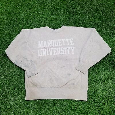 Vintage Champion Marquette-University Sweatshirt XL-Short 23x25 Reverse-Weave • $68.77
