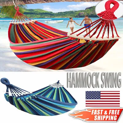 2 Person Double Camping Hammock Chair Bed Outdoor Hanging Swing Sleeping Gear • $19.99